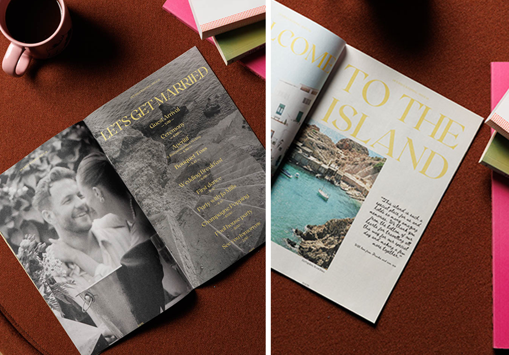 Frankie's wedding zine - free Canva template
